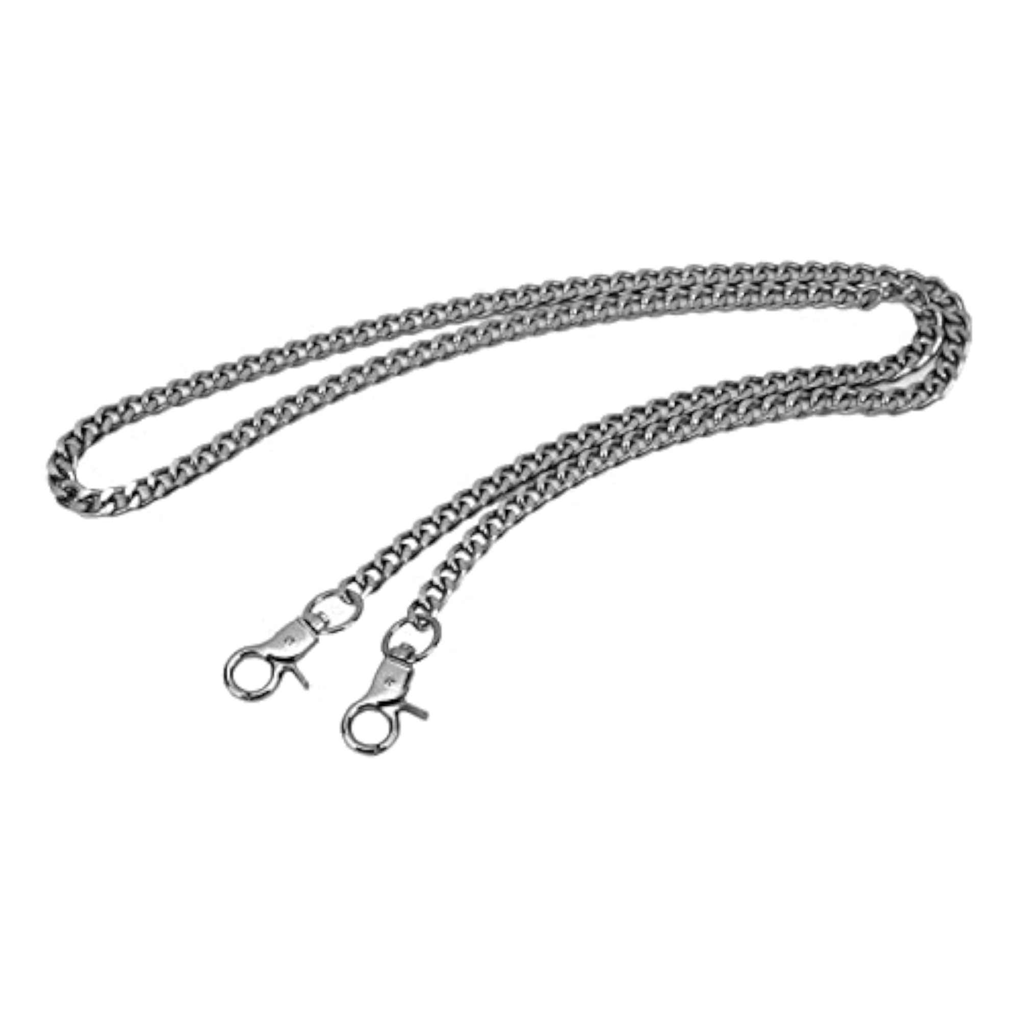 Metal Curb Chain for Necklaces, Elegant Decorative Style, Silver Black